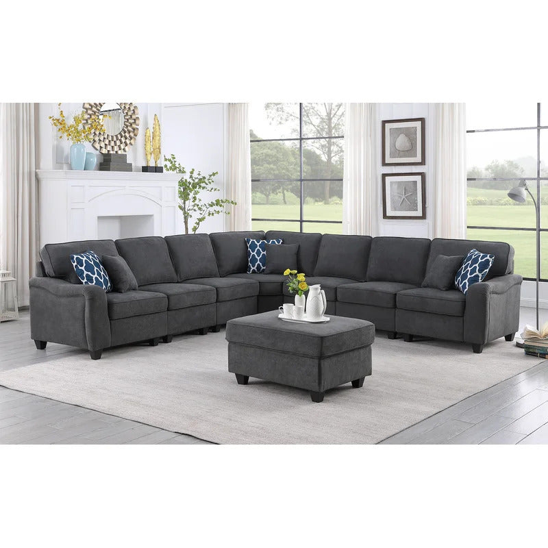 7 Seater Sofa Set: 125'' Wide Corner Sectional Sofa Set