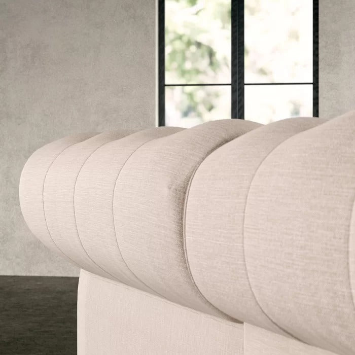8 Seater Sofa Set: 135" Wide Linen Symmetrical Sectional