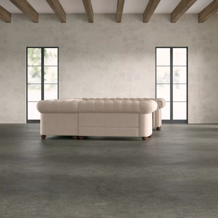 8 Seater Sofa Set: 135" Wide Linen Symmetrical Sectional