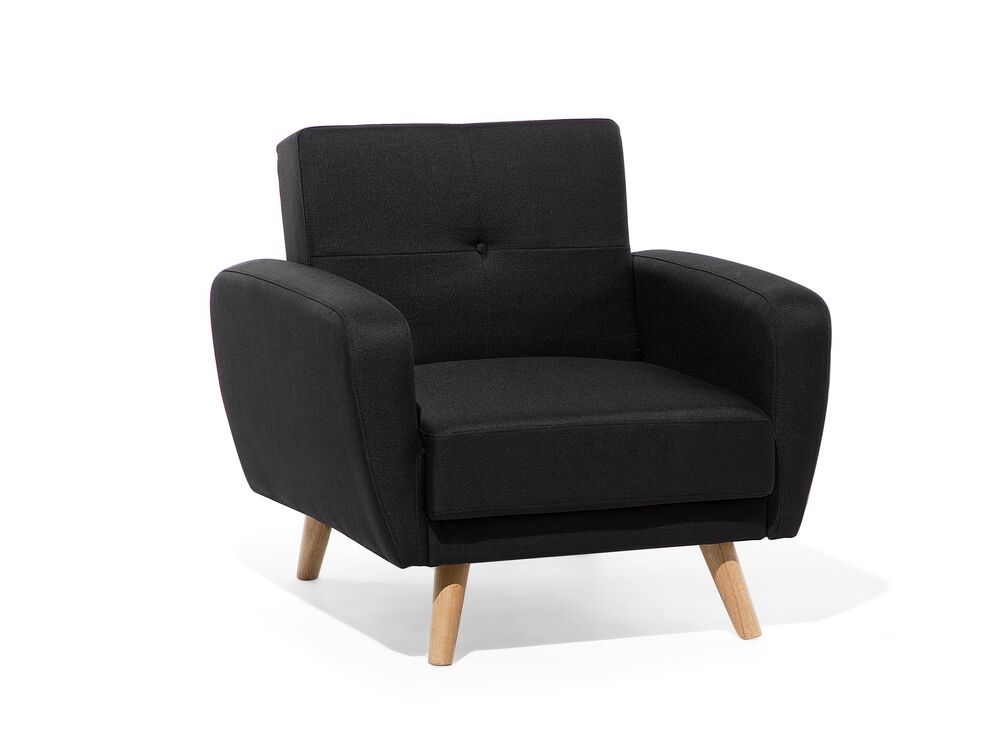 8 Seater Sofa Set: Black Fabric Living Room Sofa Set