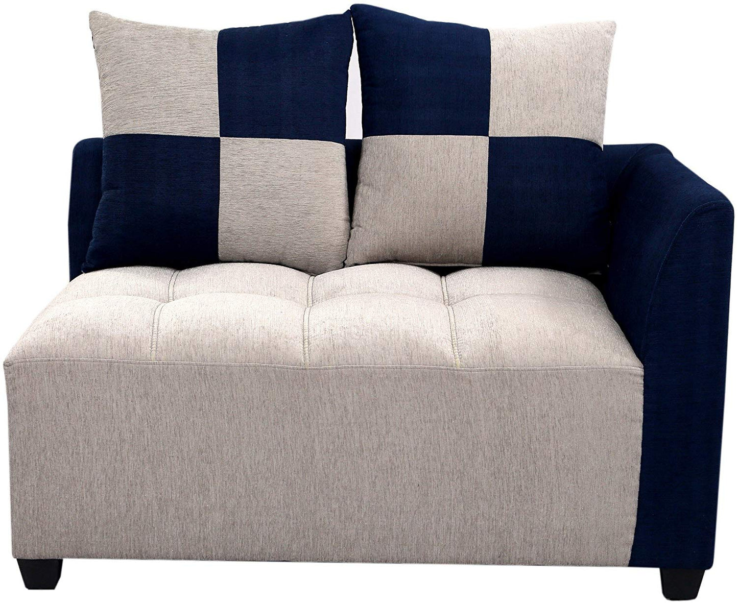 L Shape Sofa Set- Fabric Sofa Set (Grey and Blue)