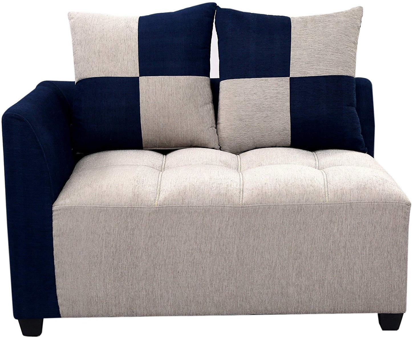 L Shape Sofa Set- Fabric Sofa Set (Grey and Blue)