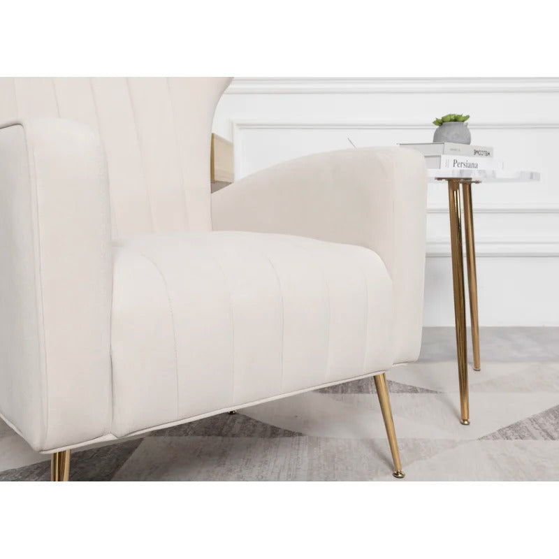 Accent Chair: 27.5'' Wide Velvet Wingback Chair