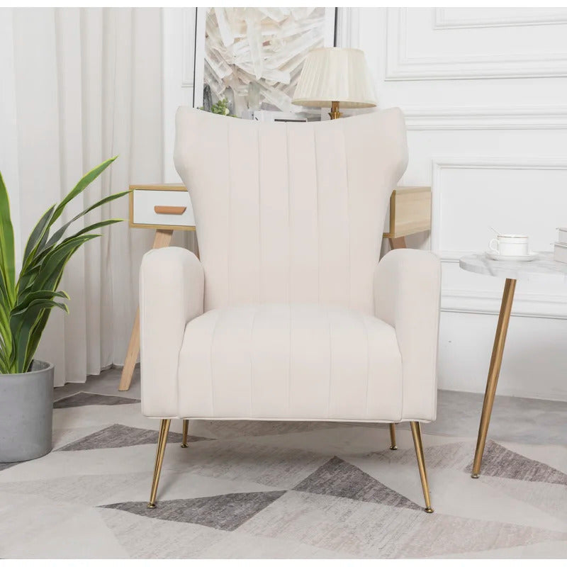 Accent Chair: 27.5'' Wide Velvet Wingback Chair