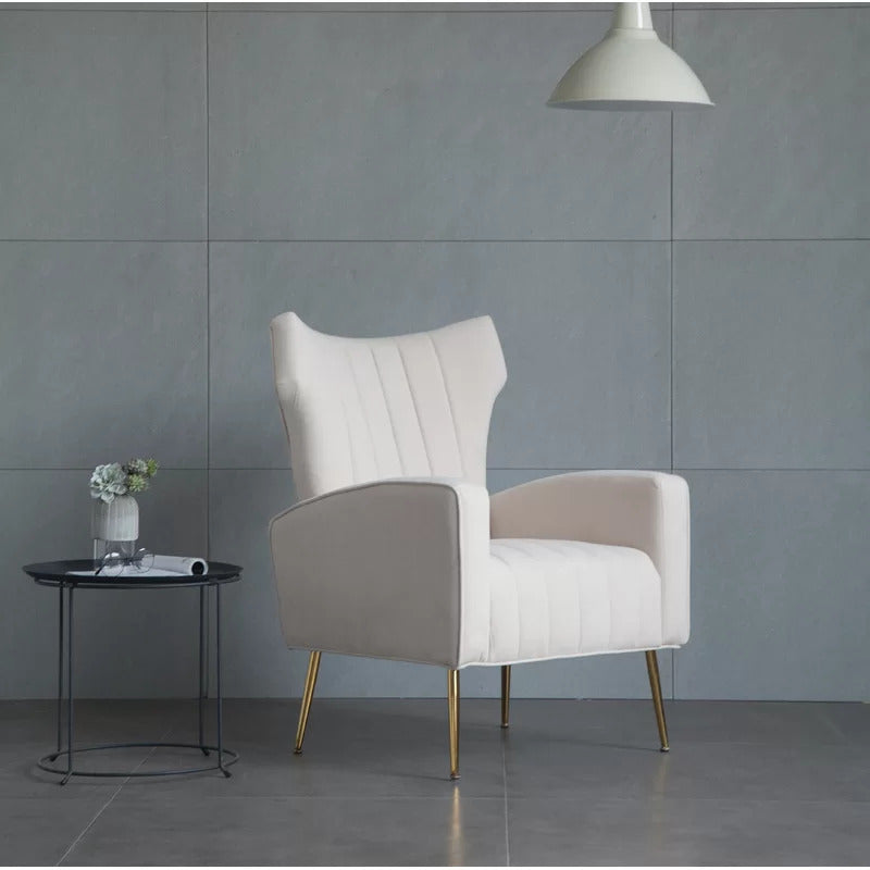 Accent Chair: 27.5'' Wide Velvet Wingback Chair