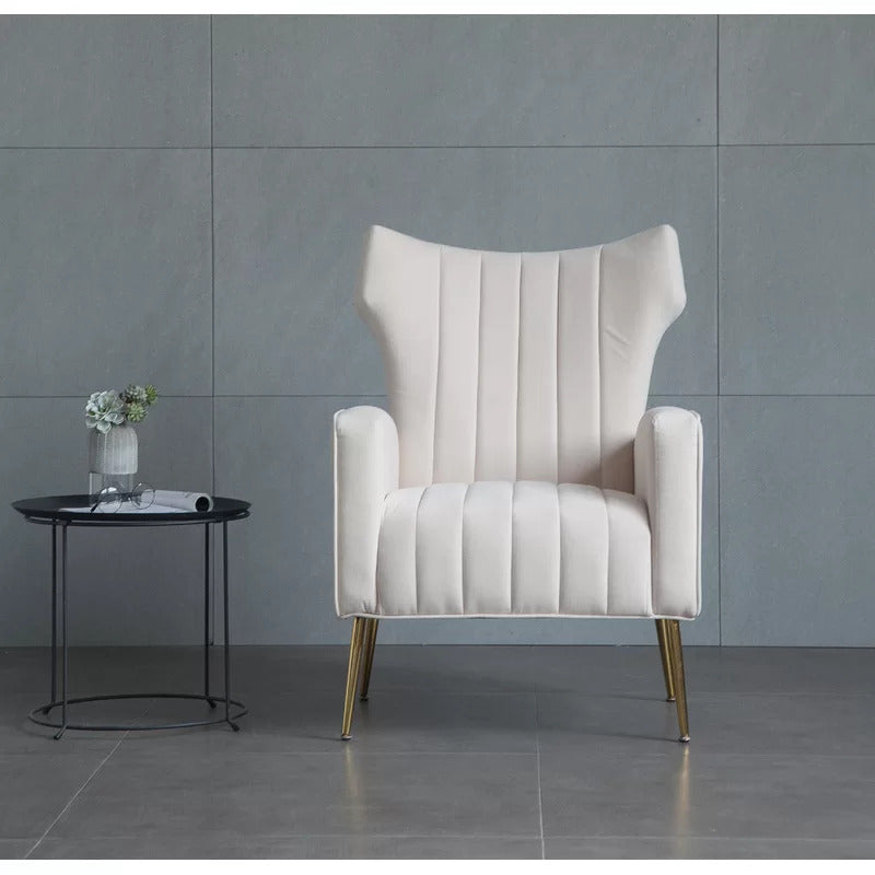 Accent Chair: 27.5'' Wide Velvet Wingback Chair