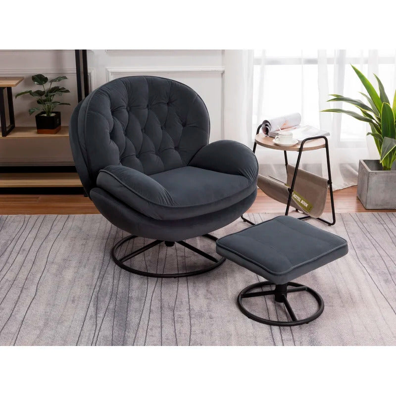 Accent Chair: 32'' Wide Tufted Velvet Chair
