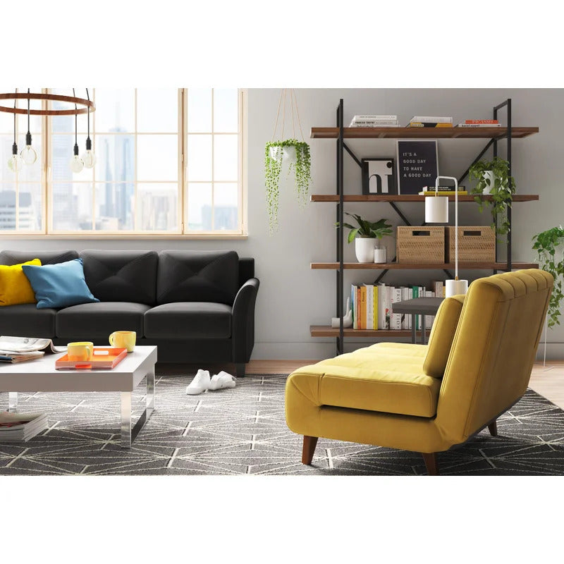 Accent Chair: 40.55'' Wide Linen Convertible Chair
