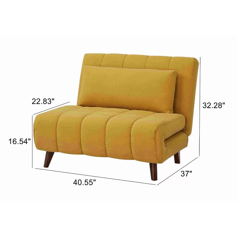 Accent Chair: 40.55'' Wide Linen Convertible Chair