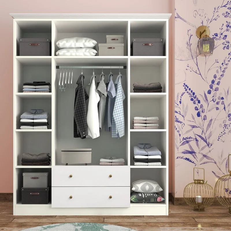 4 Door Wardrobe: Aesthetic 4 Door Manufactured Wood Wardrobe