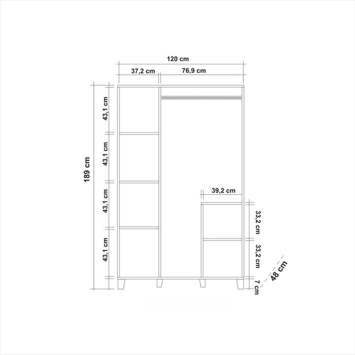 Almirah: 3 Door Wardrobe With Mirror