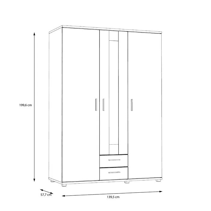 Almirah: 3 Door Wardrobe With Mirror
