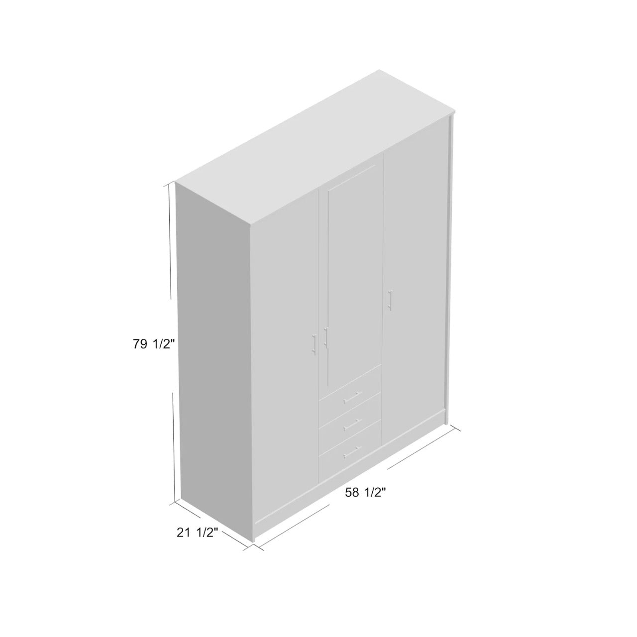 Almirah: 3 Door Wardrobe With Mirror