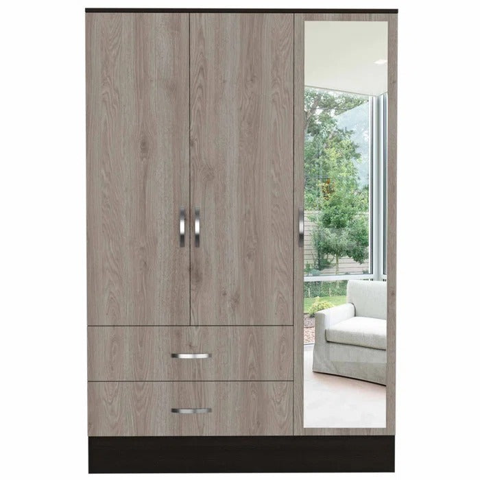 Almirah: 3 Door Wardrobe With Mirror and 2 Drawers