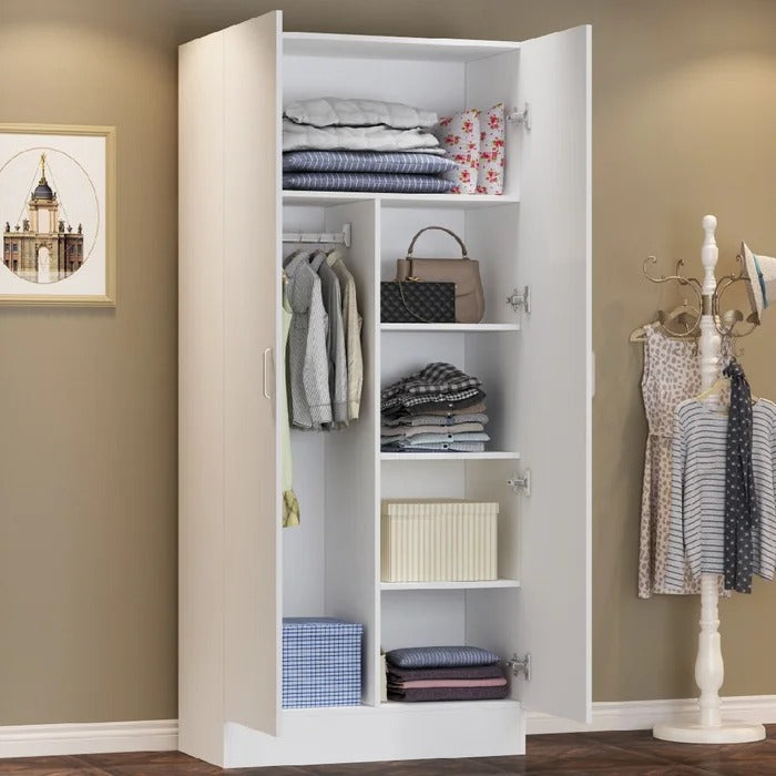 Almirah: Adjustable Interior 5 Shelves White Almirah