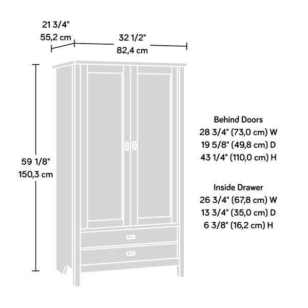 Almirah: Adjustable Interior Shelves Wardrobe