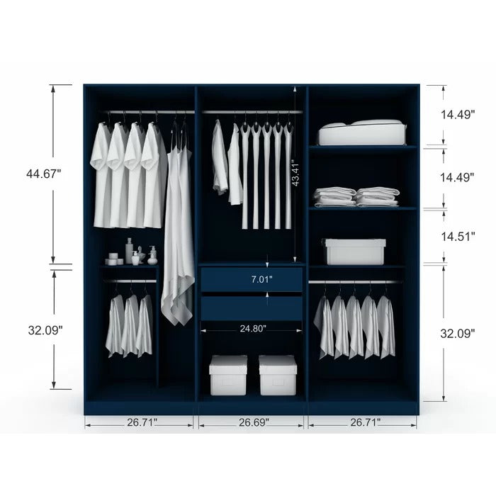 Almirah: Modern Wardrobe With 4 Shelves