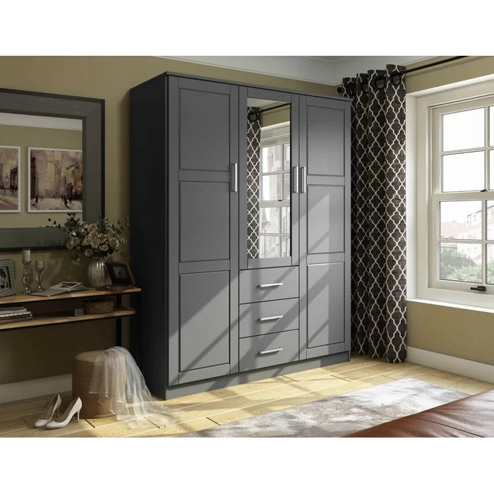 Almirah: Solid Wood Wardrobe With Mirror