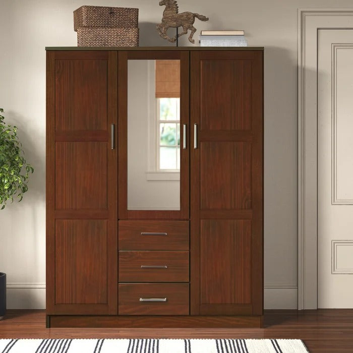 Almirah: Solid Wood Wardrobe With Mirror