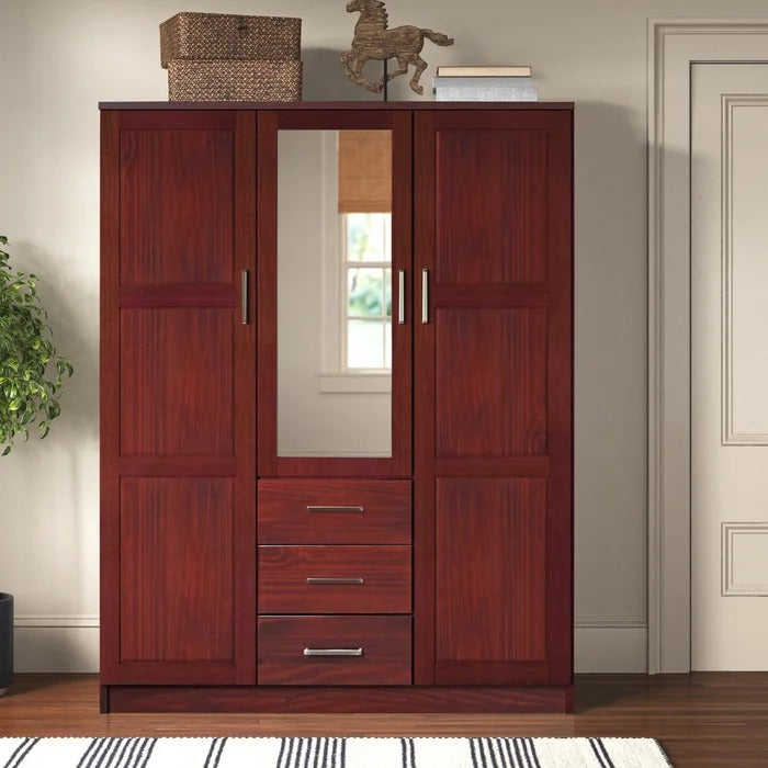 Almirah: Solid Wood Wardrobe With Mirror