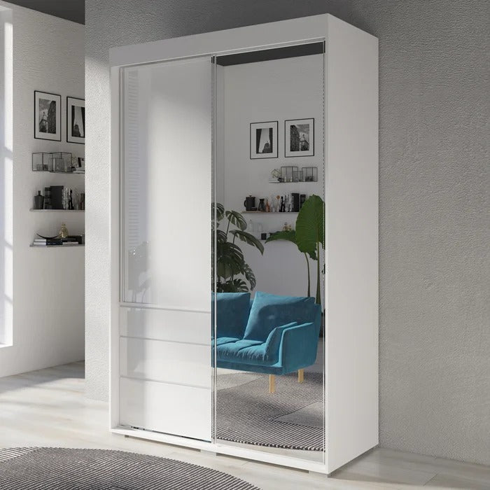 Almirah: White Soft Close Doors Almirah