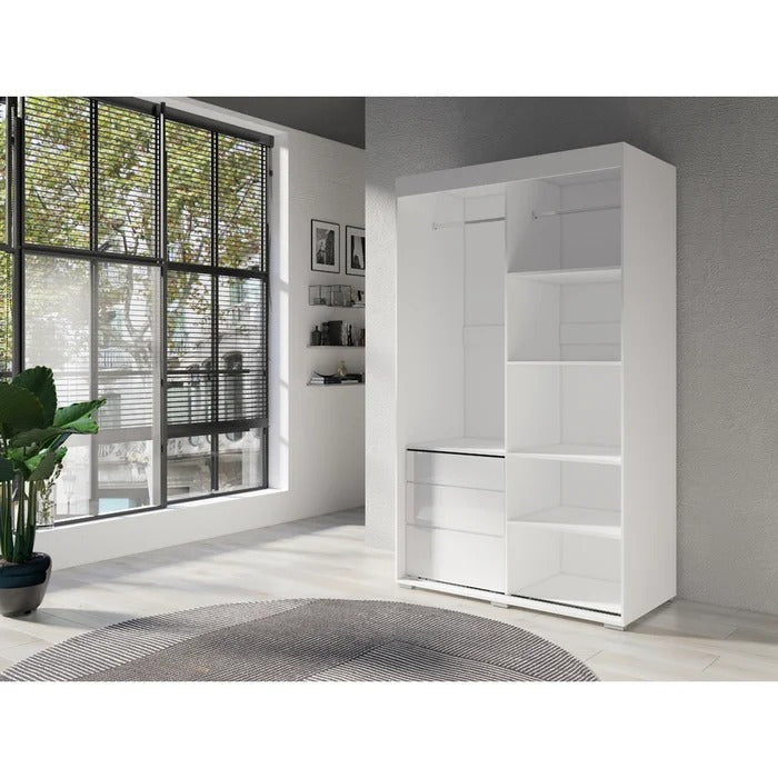 Almirah: White Soft Close Doors Almirah