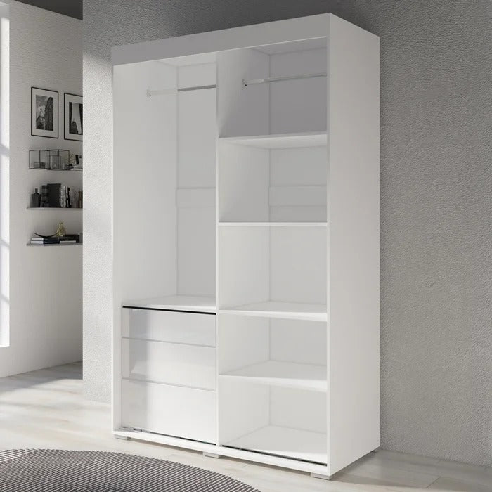 Almirah: White Soft Close Doors Almirah