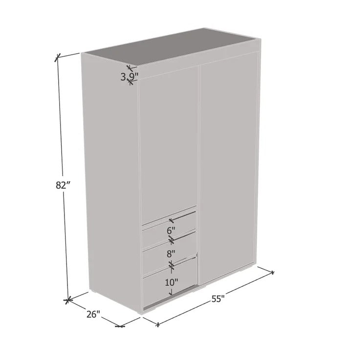 Almirah: White Soft Close Doors Almirah