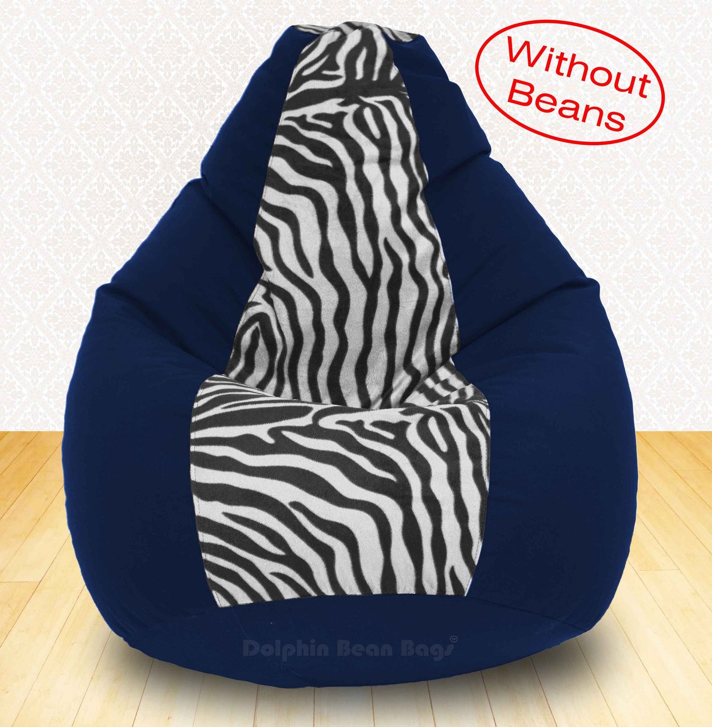 BEAN BAG XXXL N.BLUE ZEBRA(BLK-WHITE)-FABRIC-COVERS WITHOUT BEANS
