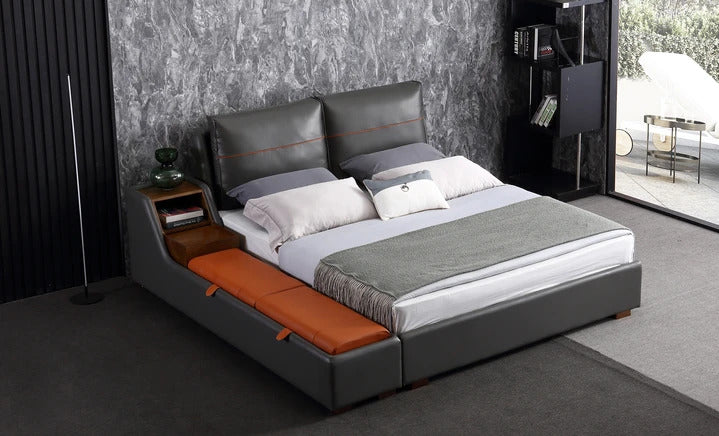 BED: ALEN Modern Leatherette Bed With Storage