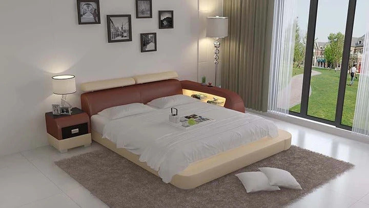 BED: Aline Modern Leatherette Bed With Storage