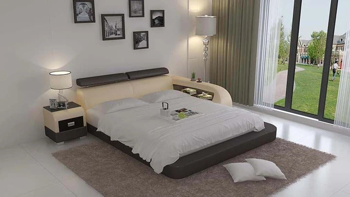 BED: Aline Modern Leatherette Bed With Storage
