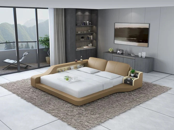 BED : LILY Leatherette Bed With Storage