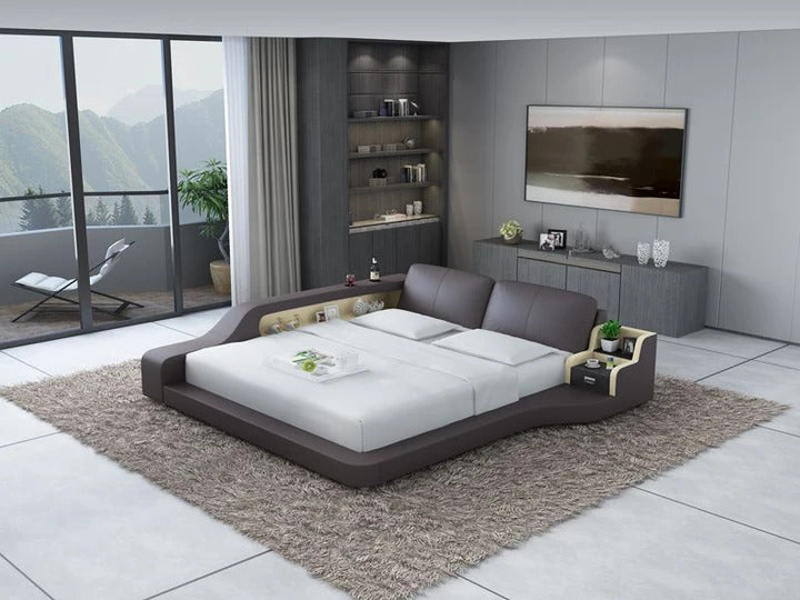 BED : LILY Leatherette Bed With Storage