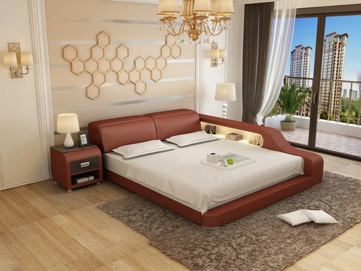 BED: NICK Leatherette Bed With Storage