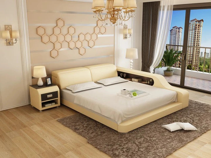 BED NICK Leatherette Bed With Storage