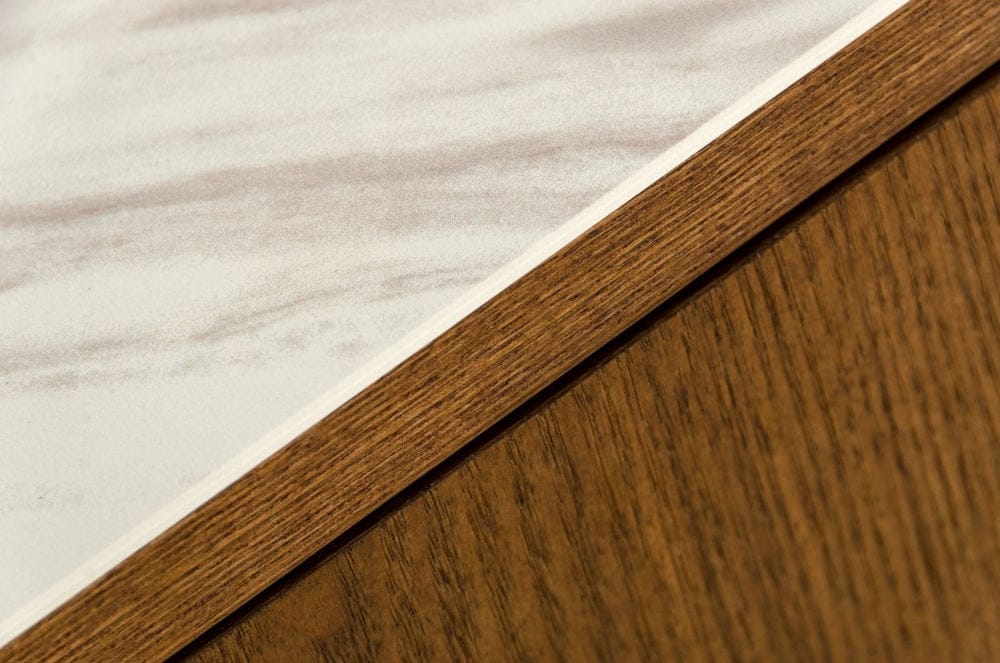 BUFFET TABLE: JOHN- Modern Marble & Walnut Buffet