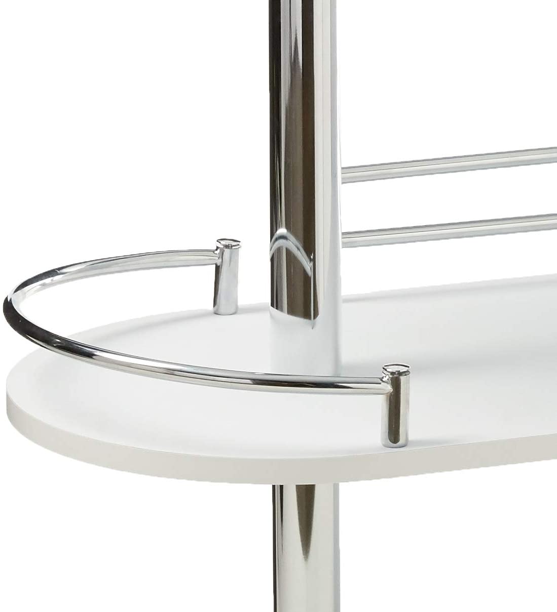 Bar Cabinet: Bar Table with Two Tempered Glass Shelves