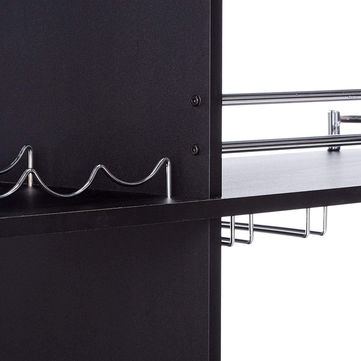 Bar Cabinet: Bar Table with Two Tempered Glass Shelves