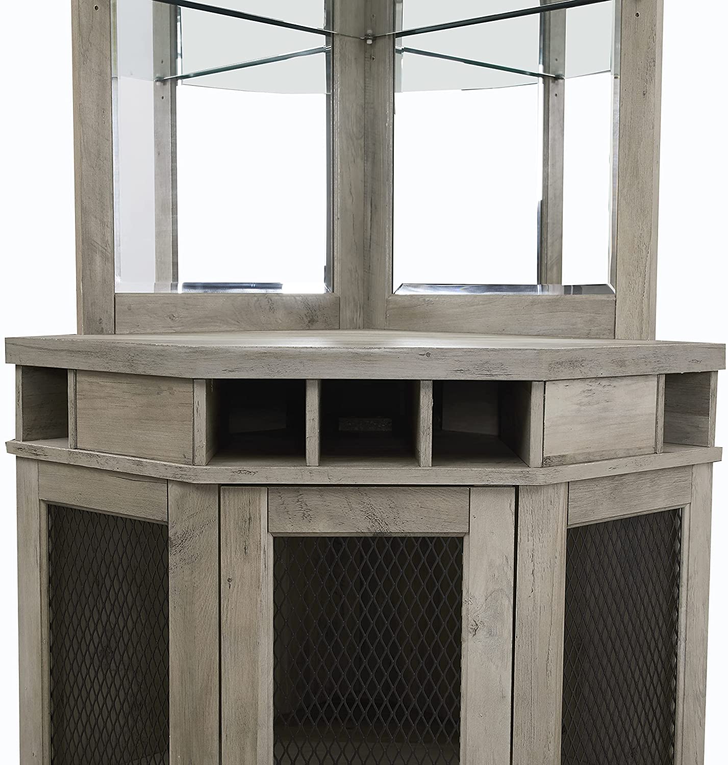 Bar Cabinet: Corner Bar Unit with Shelves