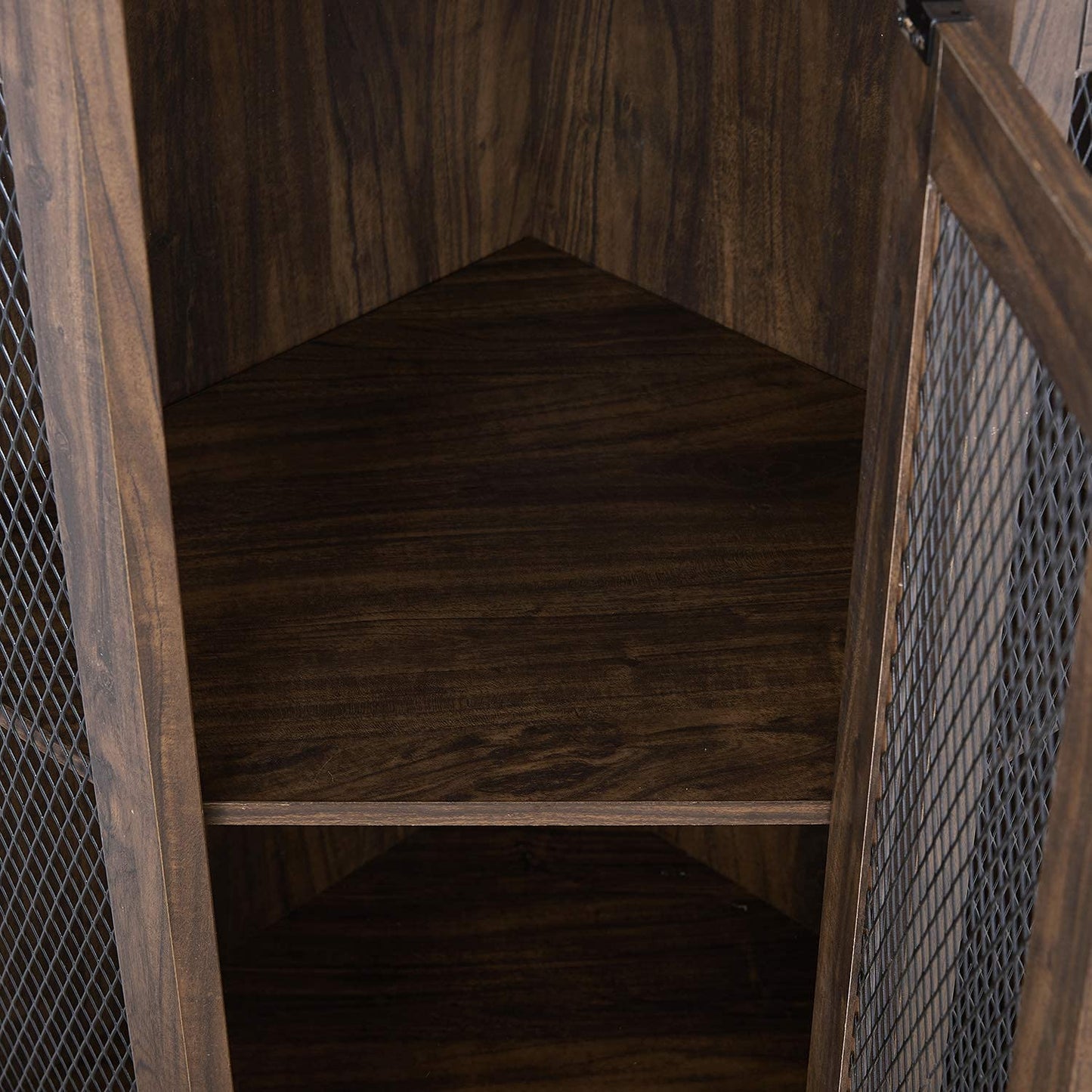 Bar Cabinet: Corner Bar Unit with Shelves
