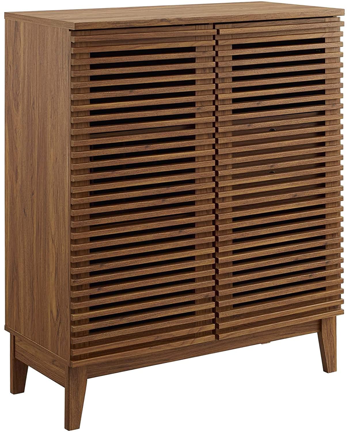 Bar Cabinet: Modern Bar with Wine Rack Storage Cabinet, Walnut