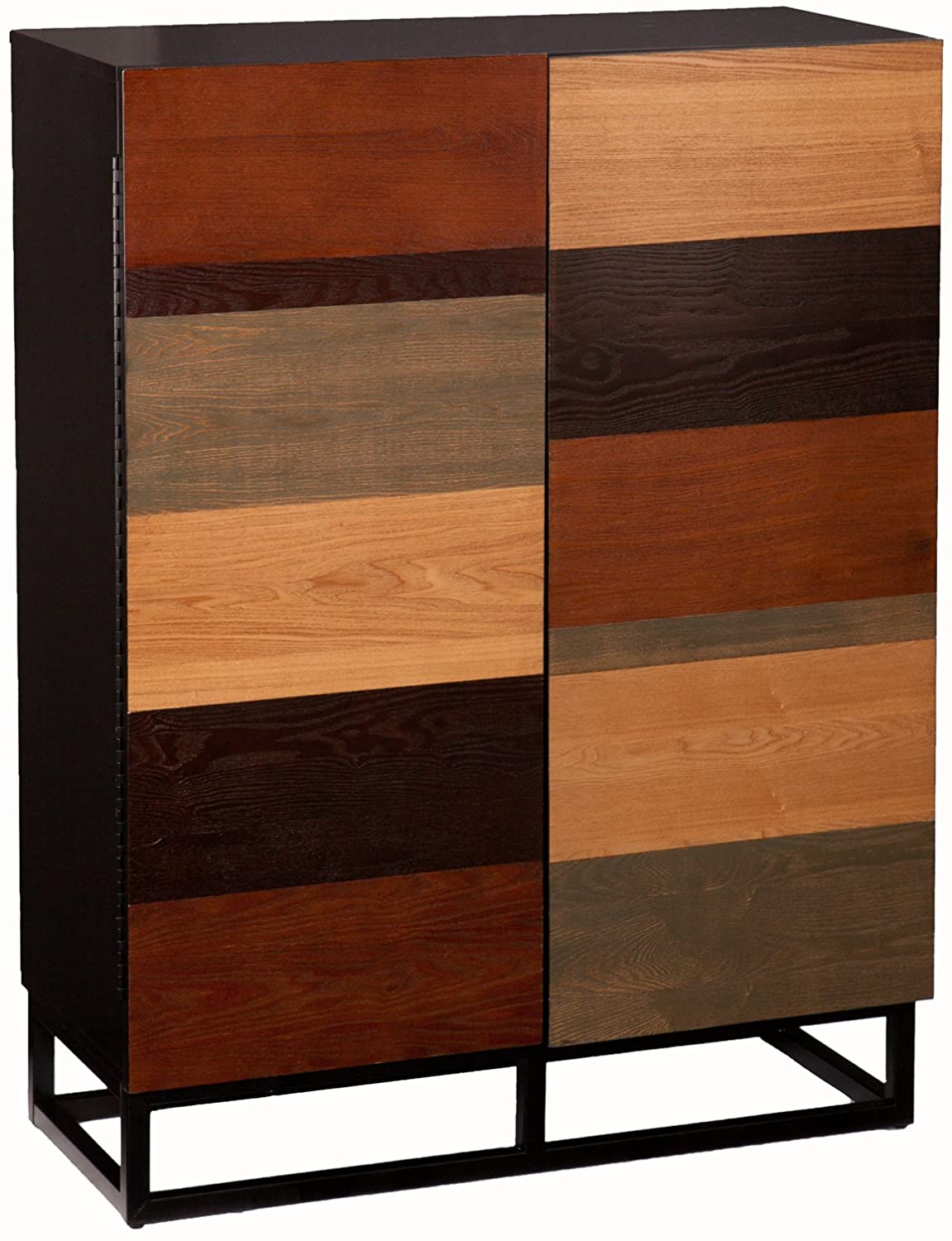Bar Cabinet: Multi-Tonal Bar Cabinet with Shelves