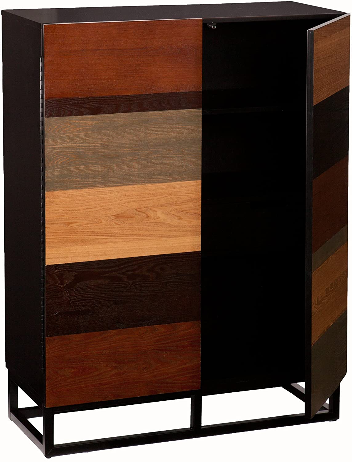 Bar Cabinet: Multi-Tonal Bar Cabinet with Shelves