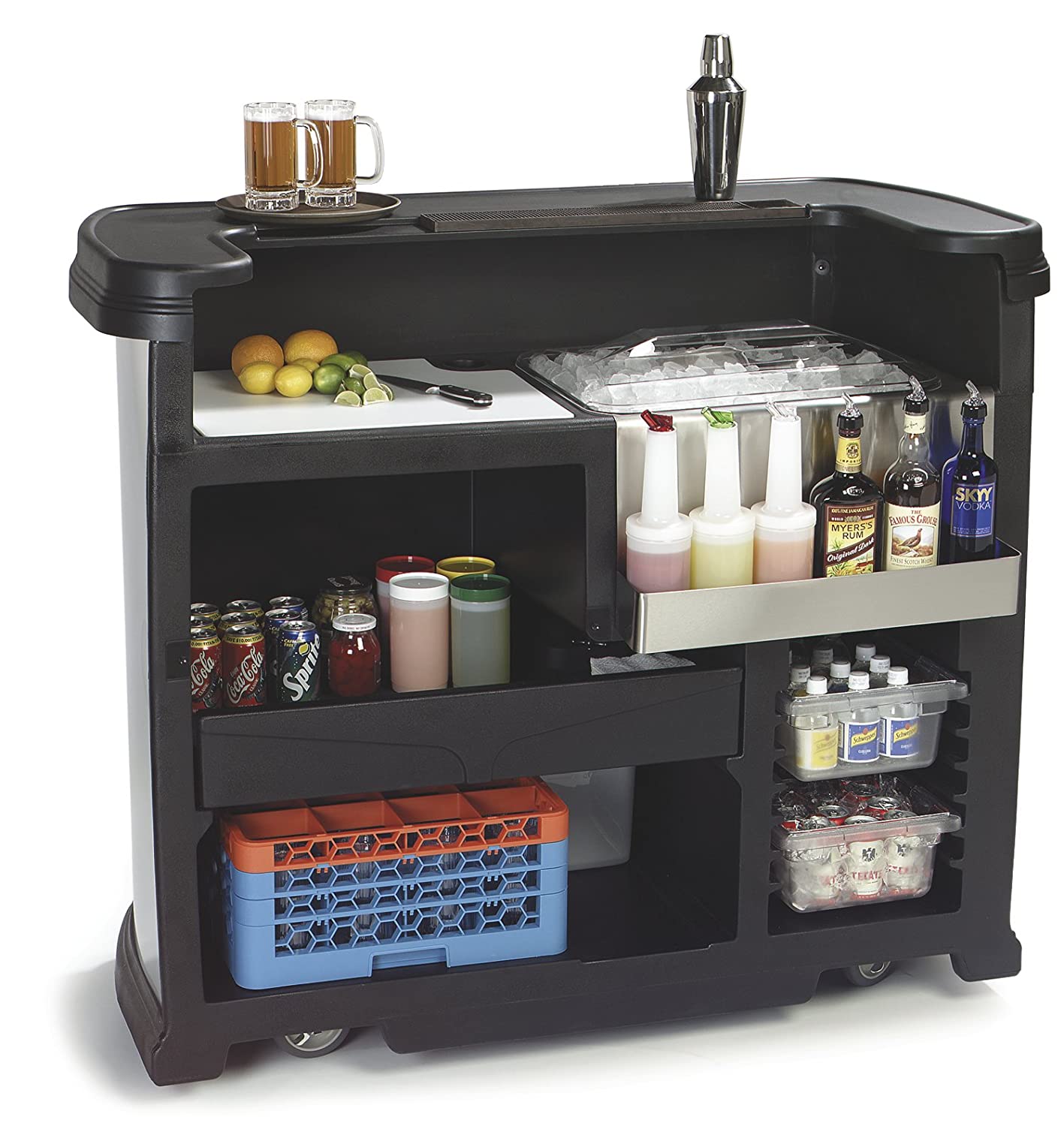 Bar Cabinet: Portable High Top Entertainment Bar, Black