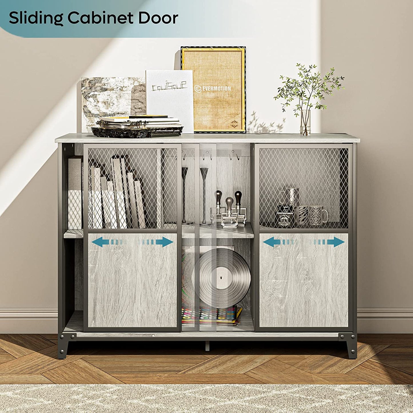 Bar Cabinet: Sliding Mesh Door Barn Liquor Cabinet