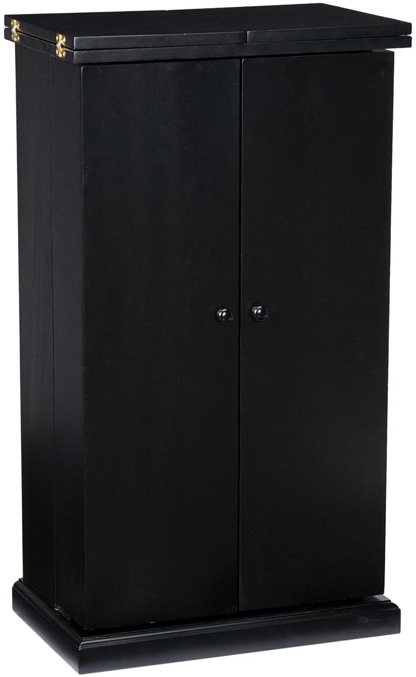 Bar Cabinet: Space Saving Fold Away Bar Cabinet, Black