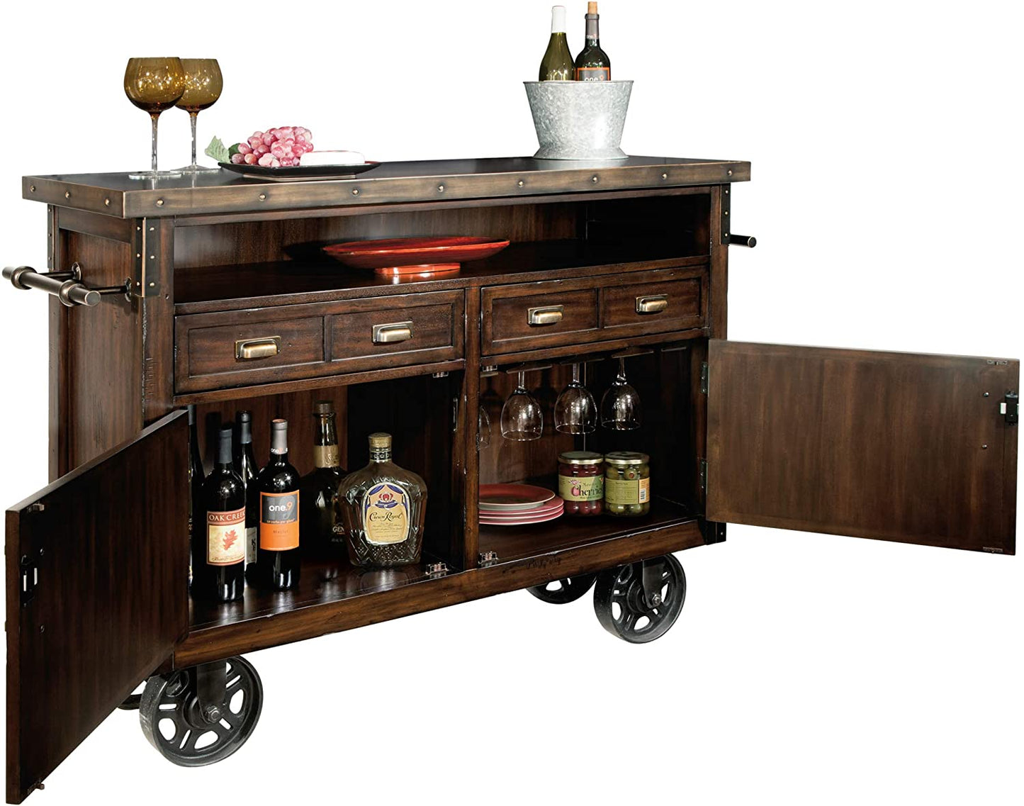 Bar Cabinet: Wine and Bar Storage Console