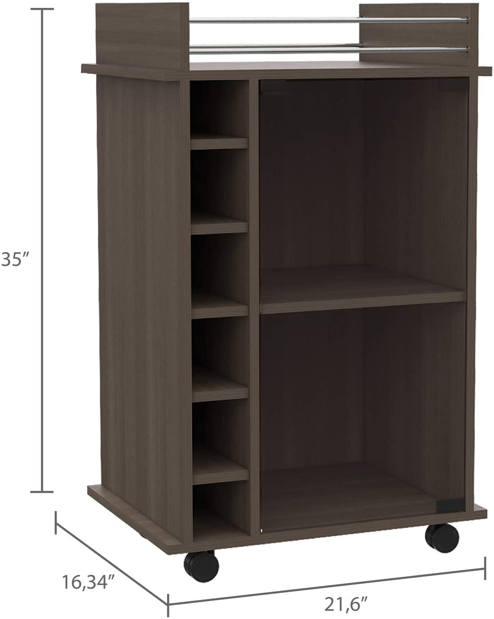 Bar Cabinet: Wine and Liquor Bar Storage Display Cabinet Cart