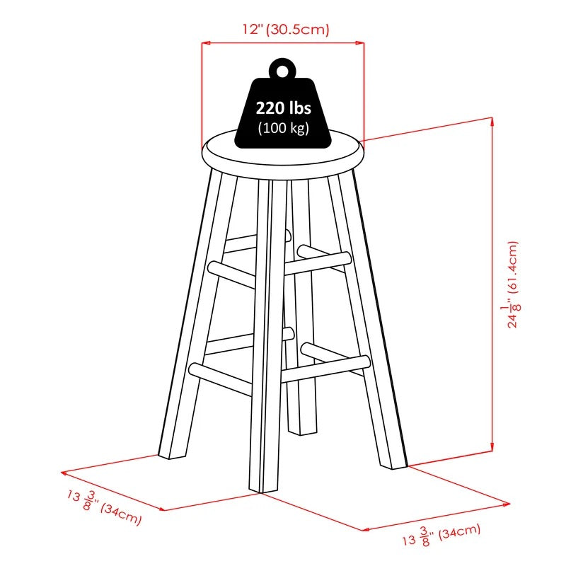 Bar Stool Counter Stool 24 Rustic Teak Gray Finish